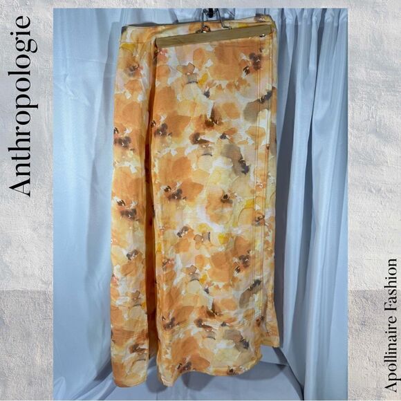 ANTHROPOLOGIE BY SIGNIFICANT OTHER LOIS SKIRT NWT ORANGE MOTIF FLORAL - Picture 5 of 6
